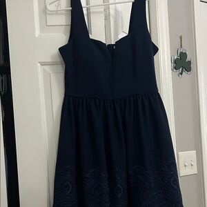 miami Navy Sleeveless Fit-and-Flare Mini Dress